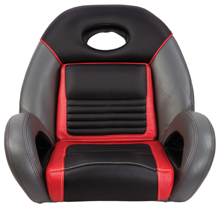 PRO Fishing Speed-Seat charcoal gray burgundy marine boat seat with universal mount (1040940-03)