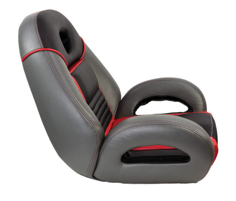 PRO Fishing Speed-Seat charcoal gray burgundy marine boat seat with universal mount (1040940-03)