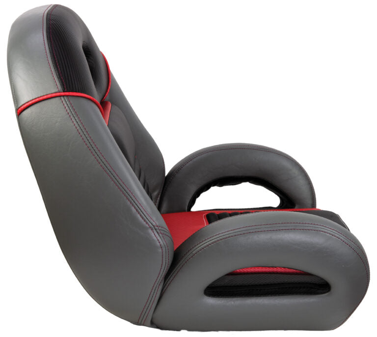 PRO Fishing Speed-Seat charcoal gray burgundy marine boat seat with universal mount (1040940-03)