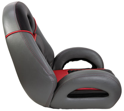 PRO Fishing Speed-Seat charcoal gray burgundy marine boat seat with universal mount (1040940-03)