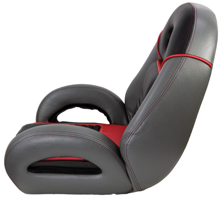 PRO Fishing Speed-Seat charcoal gray burgundy marine boat seat with universal mount (1040940-03)