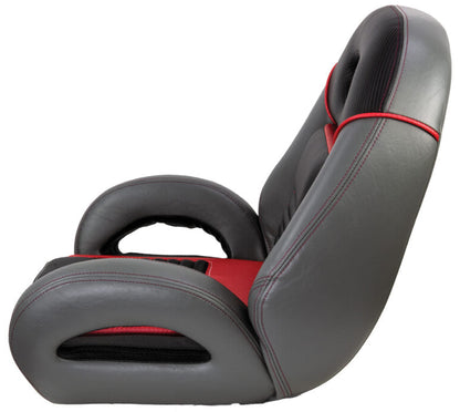 PRO Fishing Speed-Seat charcoal gray burgundy marine boat seat with universal mount (1040940-03)