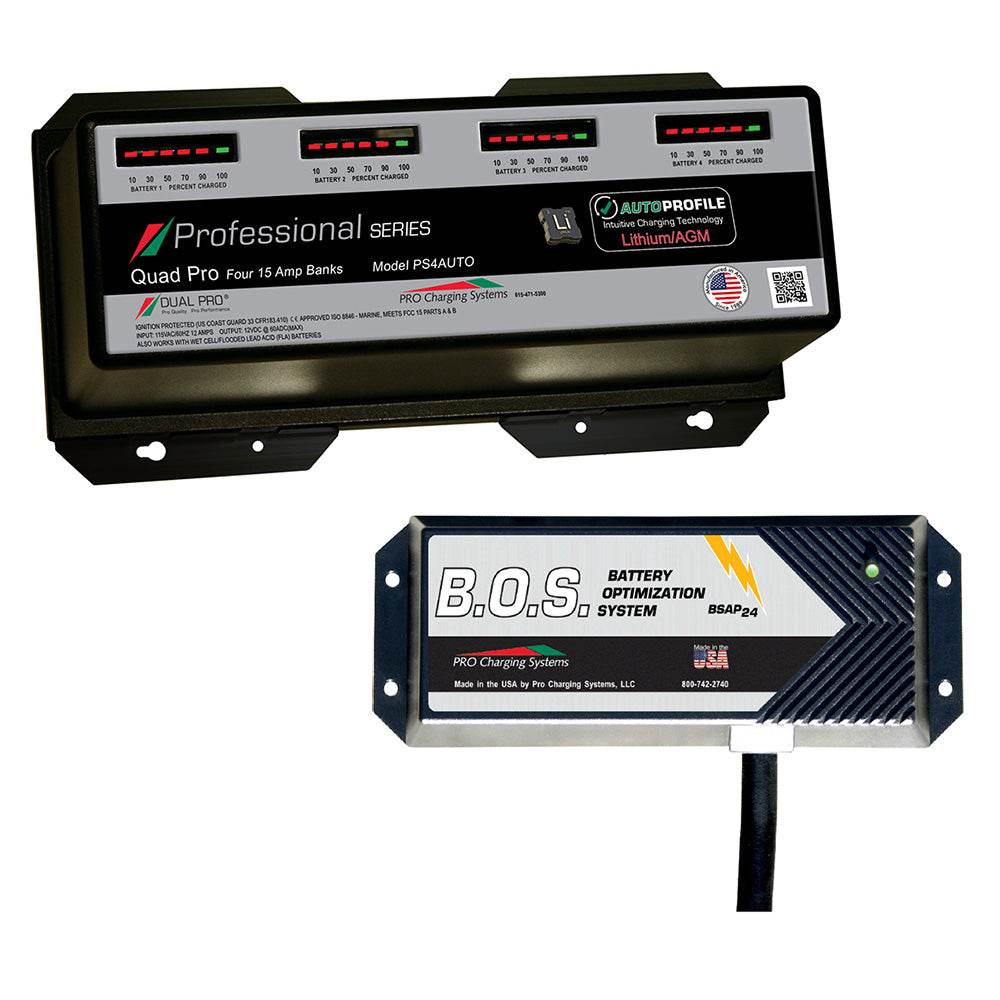 Dual Pro PS4 Auto 4 Bank Battery Charger w/3 Bank B.O.S. [PS4AUTO/BOS12V3] - Suncoast Marine & Auto Supply 