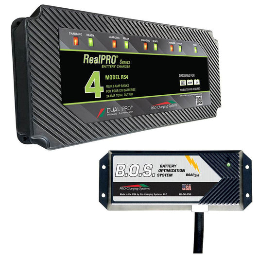 Dual Pro RS4 4 Bank Battery Charger w/3 Bank B.O.S. [RS4/BOS12V3] - Suncoast Marine & Auto Supply 