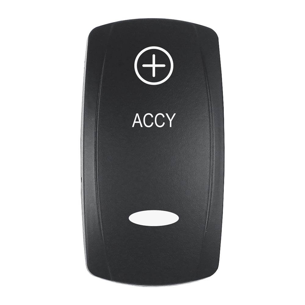 Pacer Actuator - 'ACCY' f/V Series Contura Switches - Black - Laser Etched (Top/Bottom Light) [EV2LE-ACC] - Suncoast Marine & Auto Supply 