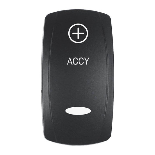 Pacer Actuator - 'ACCY' f/V Series Contura Switches - Black - Laser Etched (Top/Bottom Light) [EV2LE-ACC] - Suncoast Marine & Auto Supply 