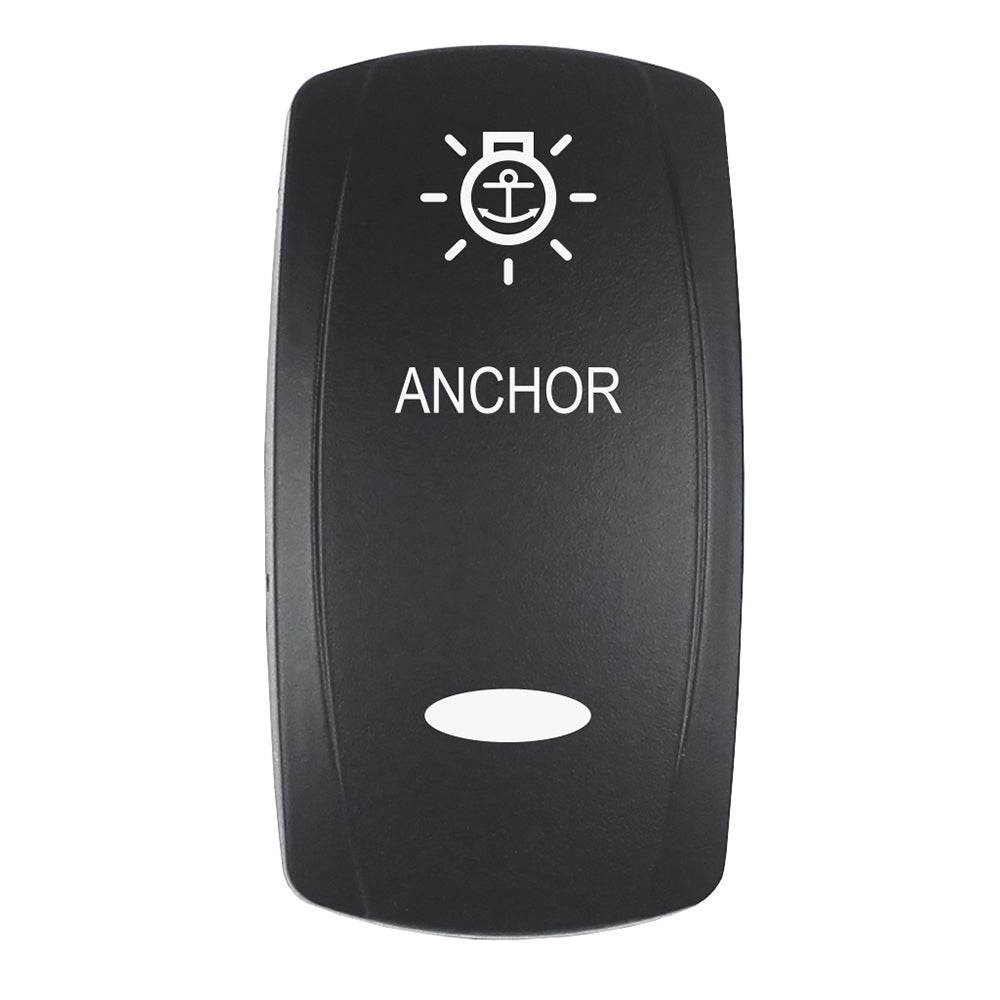 Pacer Actuator - 'ANCHOR' f/V Series Contura Switches - Black - Laser Etched (Top/Bottom Light) [EV2LE-ANC] - Suncoast Marine & Auto Supply 