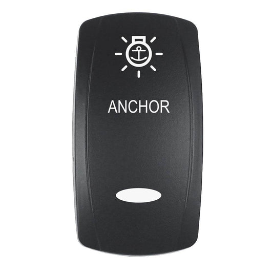 Pacer Actuator - 'ANCHOR' f/V Series Contura Switches - Black - Laser Etched (Top/Bottom Light) [EV2LE-ANC] - Suncoast Marine & Auto Supply 