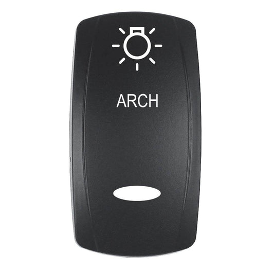 Pacer Actuator - 'ARCH' f/V Series Contura Switches - Black - Laser Etched (Top/Bottom Light) [EV2LE-ARCH] - Suncoast Marine & Auto Supply 