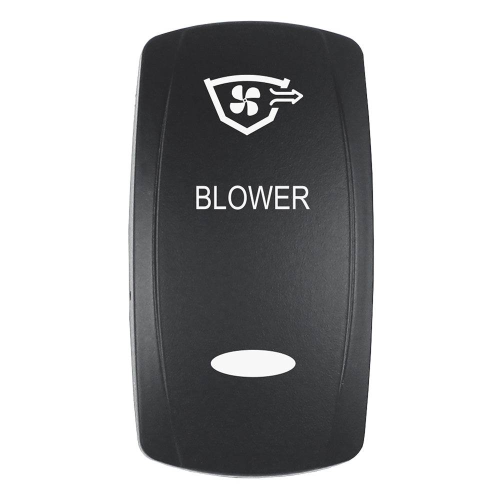 Pacer Actuator - 'BLOWER' f/V Series Contura Switches - Black - Laser Etched (Top/Bottom Light) [EV2LE-BLWR] - Suncoast Marine & Auto Supply 