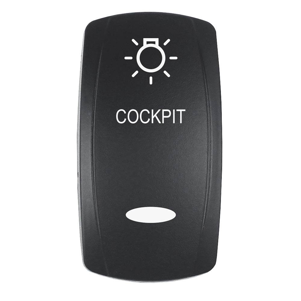 Pacer Actuator - 'COCKPIT' f/V Series Contura Switches - Black - Laser Etched (Top/Bottom Light) [EV2LE-CKPT] - Suncoast Marine & Auto Supply 