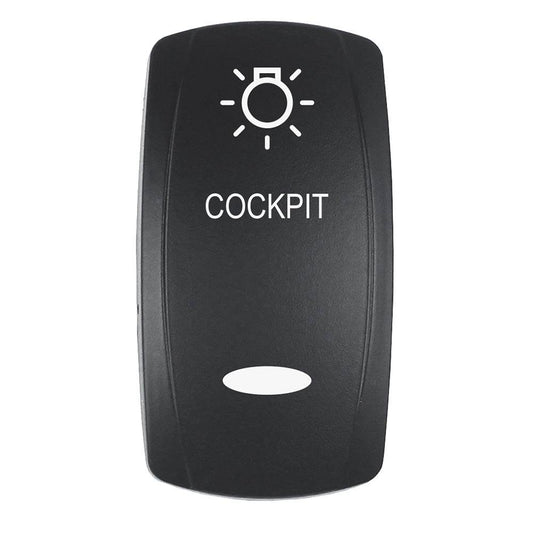 Pacer Actuator - 'COCKPIT' f/V Series Contura Switches - Black - Laser Etched (Top/Bottom Light) [EV2LE-CKPT] - Suncoast Marine & Auto Supply 