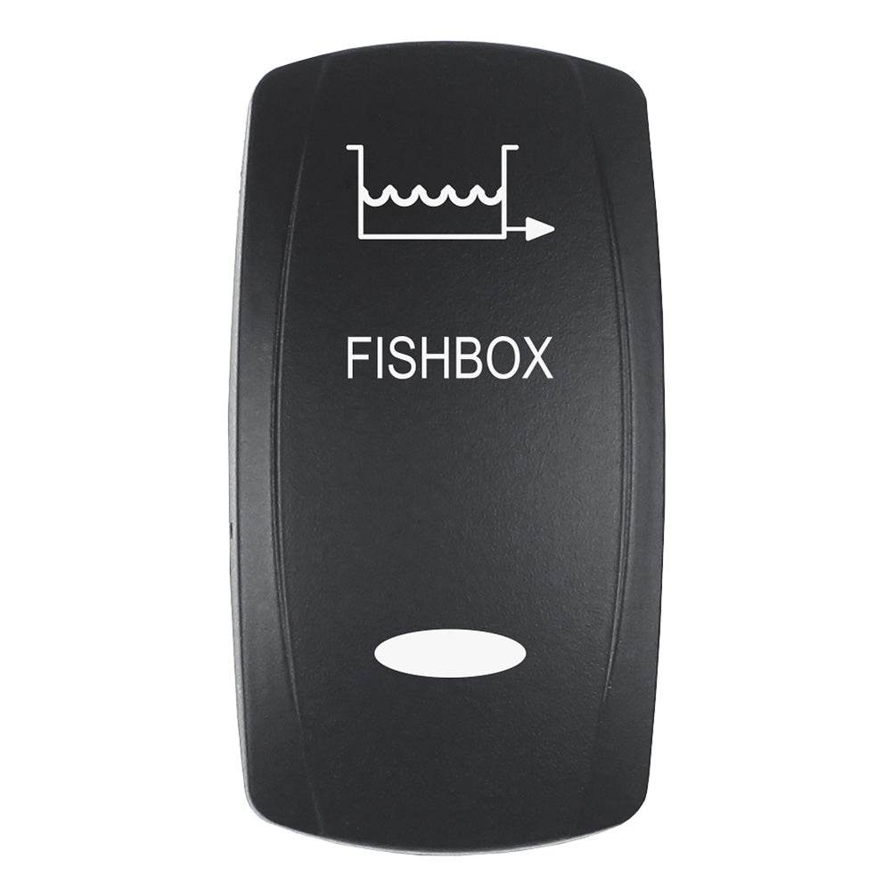 Pacer Actuator - 'FISHBOX' f/V Series Contura Switches - Black - Laser Etched (Top/Bottom Light) [EV2LE-FBX] - Suncoast Marine & Auto Supply 