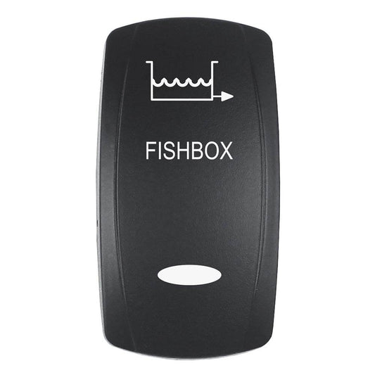 Pacer Actuator - 'FISHBOX' f/V Series Contura Switches - Black - Laser Etched (Top/Bottom Light) [EV2LE-FBX] - Suncoast Marine & Auto Supply 