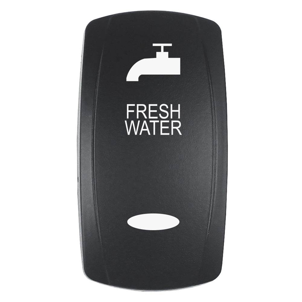 Pacer Actuator - 'FRESH WATER' f/V Series Contura Switches - Black - Laser Etched (Top/Bottom Light) [EV2LE-FRSH] - Suncoast Marine & Auto Supply 