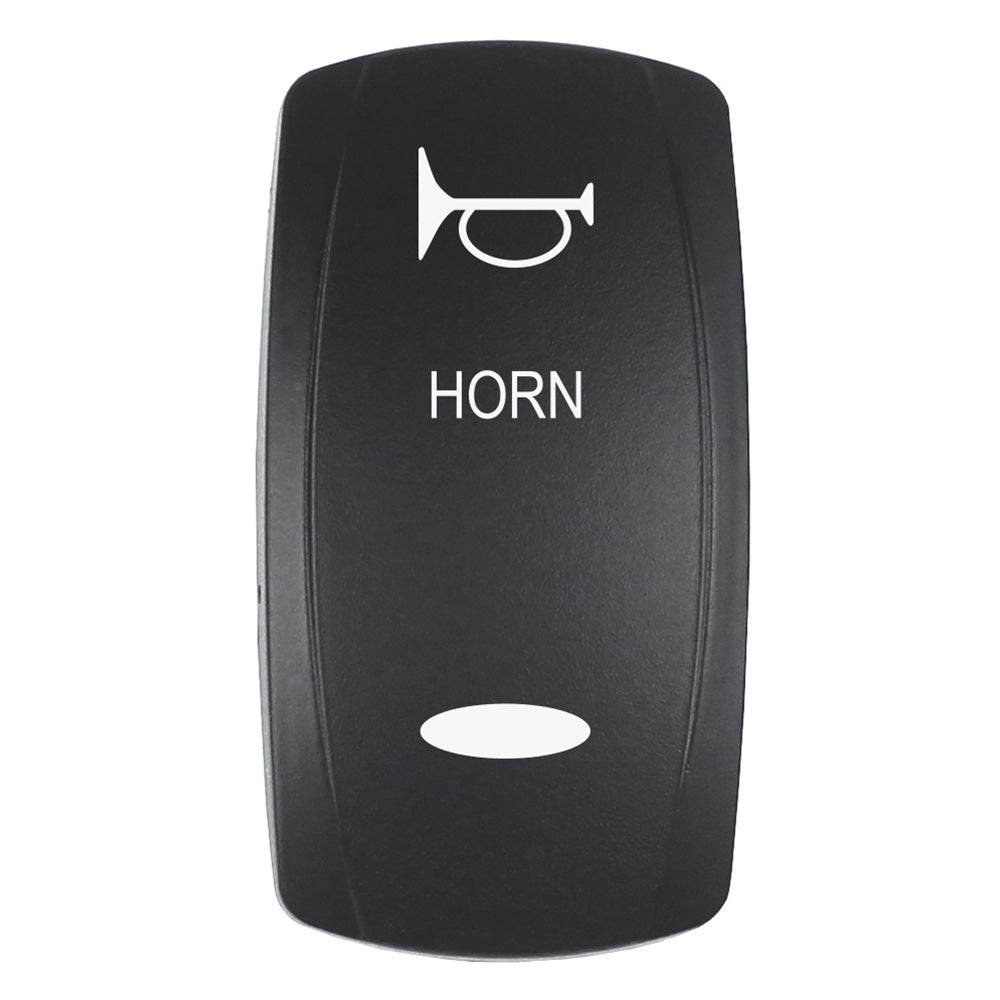 Pacer Actuator - 'HORN' f/V Series Contura Switches - Black - Laser Etched (Top/Bottom Light) [EV2LE-HRN] - Suncoast Marine & Auto Supply 