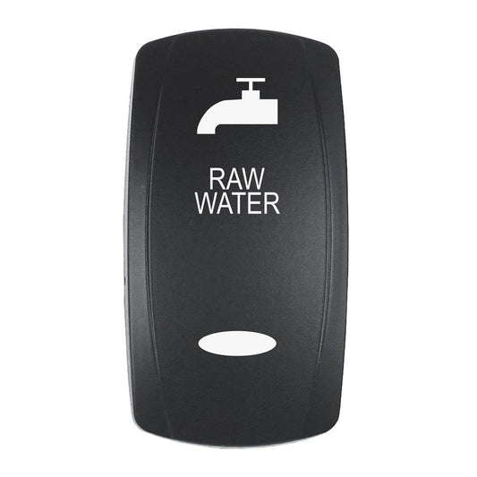 Pacer Actuator - 'RAW WATER' f/V Series Contura Switches - Black - Laser Etched (Top/Bottom Light) [EV2LE-RAW] - Suncoast Marine & Auto Supply 