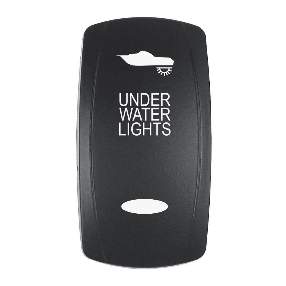 Pacer Actuator - 'UNDER WATER LIGHTS' f/V Series Contura Switches - Black - Laser Etched (Top/Bottom Light) [EV2LE-UW] - Suncoast Marine & Auto Supply 