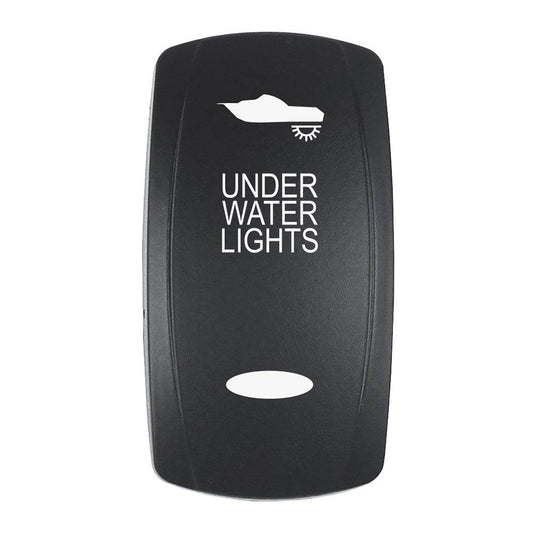 Pacer Actuator - 'UNDER WATER LIGHTS' f/V Series Contura Switches - Black - Laser Etched (Top/Bottom Light) [EV2LE-UW] - Suncoast Marine & Auto Supply 