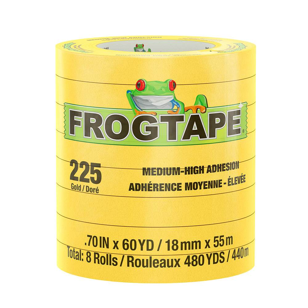 FrogTape CP 225 Medium-High Adhesion Masking Tape - 18MM x 55M x 12-Pack - Gold - Rated f/225F [105545] - Suncoast Marine & Auto Supply 