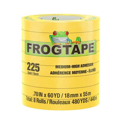 FrogTape CP 225 Medium-High Adhesion Masking Tape - 18MM x 55M x 12-Pack - Gold - Rated f/225F [105545] - Suncoast Marine & Auto Supply 