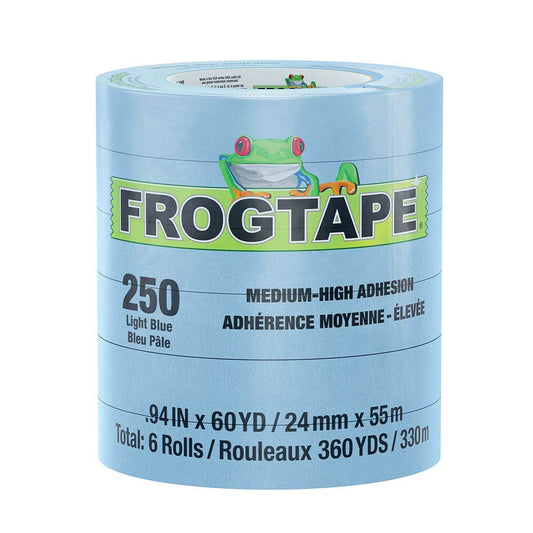 FrogTape CP 250 Medium-High Adhesion Masking Tape - 24MM x 55M x 12-Pack - Light Blue - Rated f/250F [105327] - Suncoast Marine & Auto Supply 