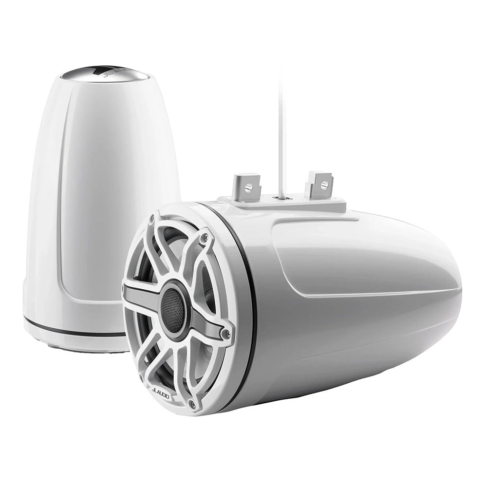 Suncoast Marine and Auto offers JL Audio M6 Enclosed Tower Speakers 7.7" with White Sport Grille (M6-770ETXv3-Gw-S-GwGw)