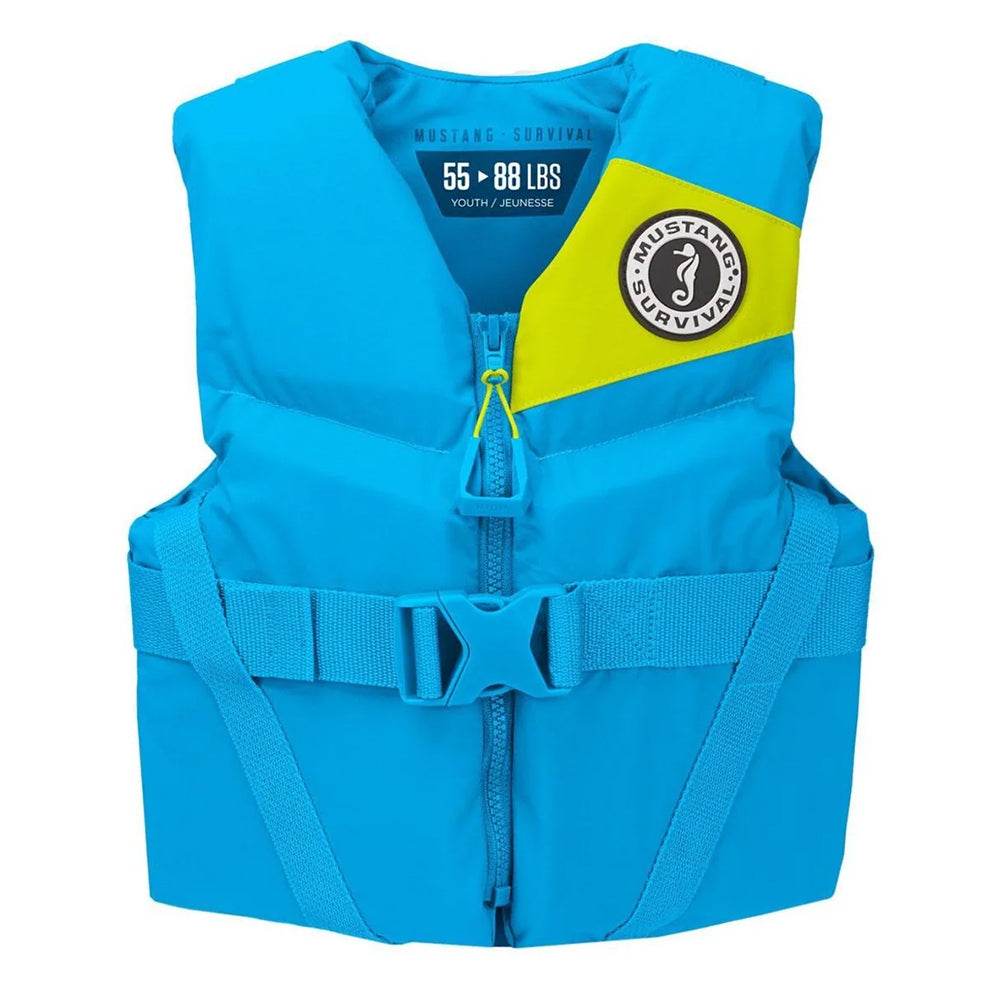 Suncoast Marine and Auto offers Mustang Youth REV Foam Life Vest - Azure Blue [MV357002-268-0]