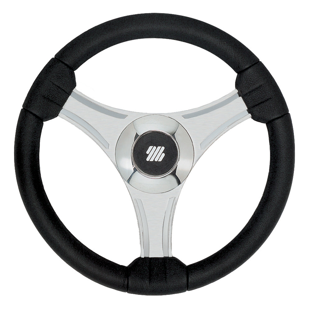 Suncoast Marine and Auto offers Uflex - Tavolara - 13.8" Black Polyurethane Steering Wheel w/Silver Spokes X62 Hub [65277N]