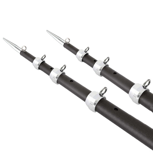 Suncoast Marine and Auto offers Tigress 15' XD 3K Carbon Fiber Telescoping Outrigger Poles - Matte Black/Silver - Pair [88679-7]