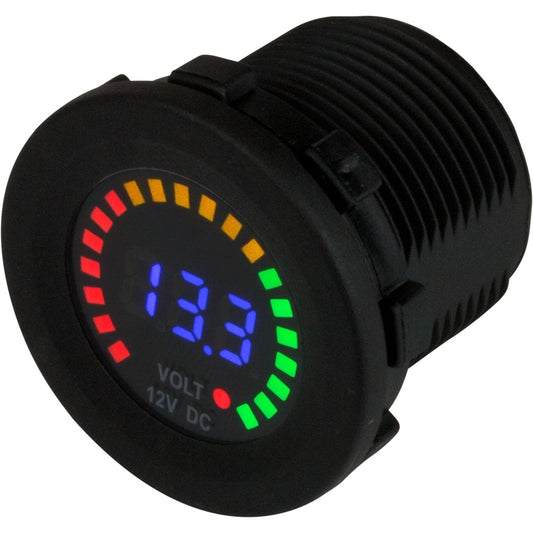 Suncoast Marine and Auto offers Sea-Dog Rainbow Display Digital Voltmeter - Injection Molded Nylon - 5V-15VDC [421617]