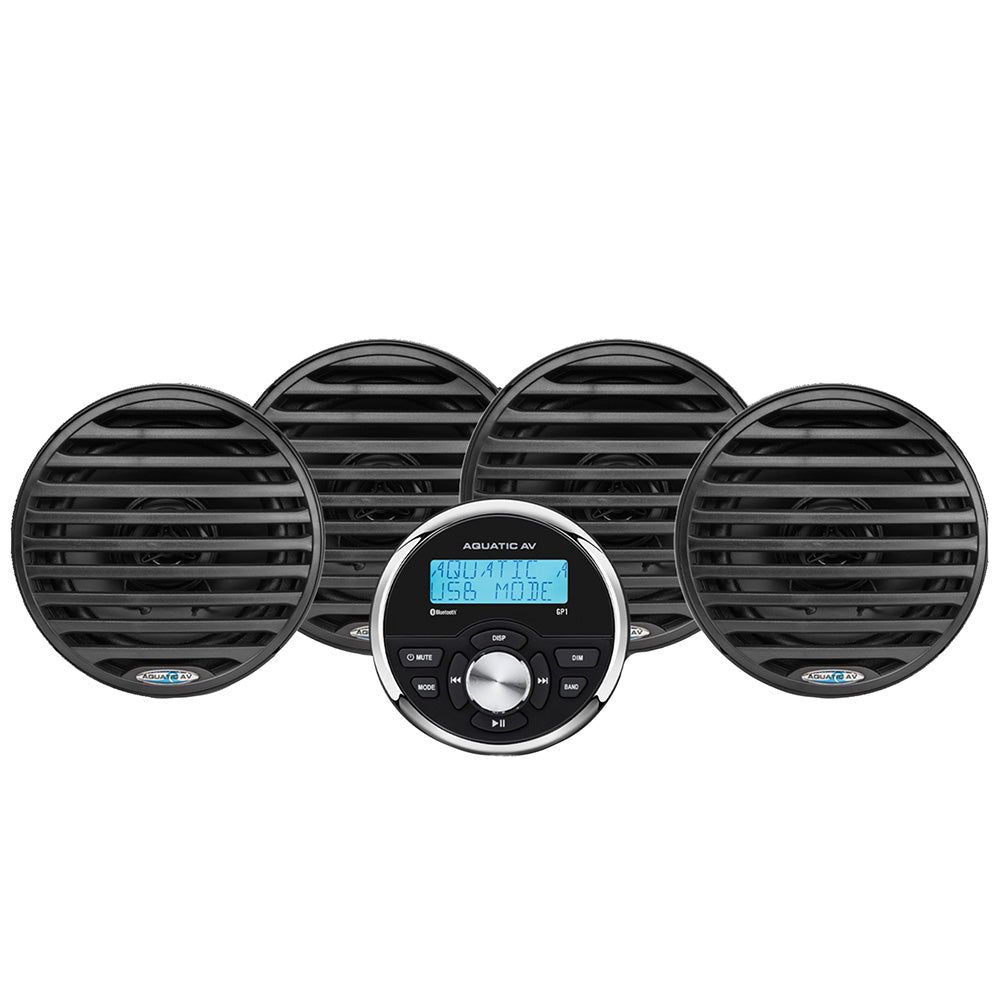 Suncoast Marine and Auto offers Aquatic AV Economy Gauge Stereo/Speakers Kit - Black (EG100)