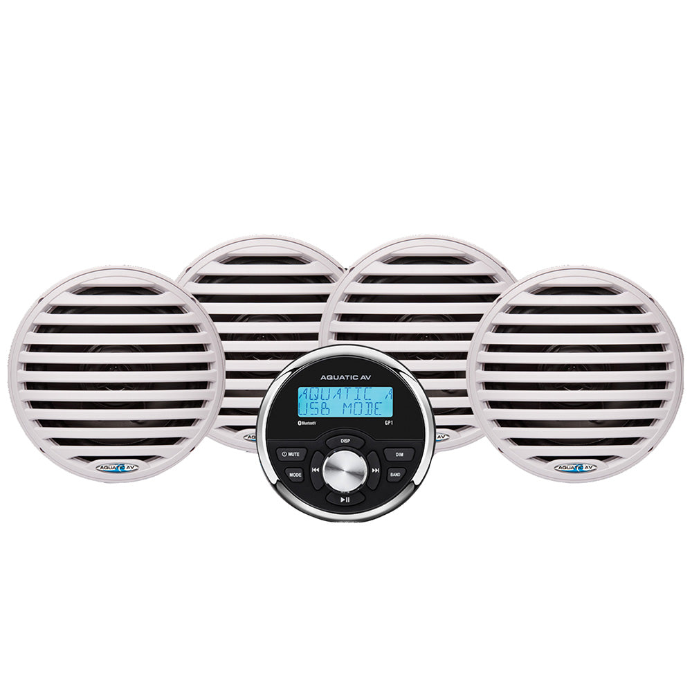 Suncoast Marine and Auto offers Aquatic AV Economy Gauge Stereo/Speakers Kit - White (EG200)