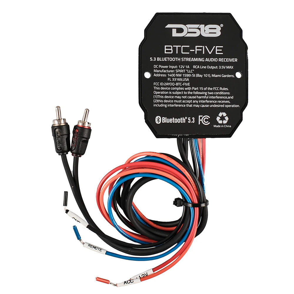 Suncoast Marine Supply offers DS18 BTC-FIVE Bluetooth 5.3 Marine & Powersports Wireless Receiver