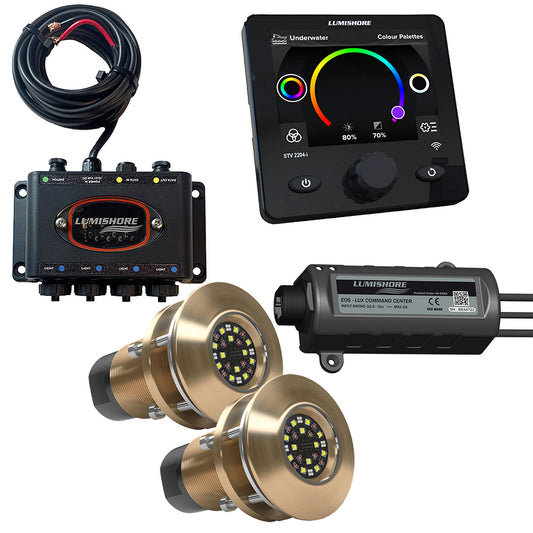 Suncoast Marine and Auto offers Lumishore EOS TIX404 2 Lights, Hub, LUX Command Center, Display [010-04531-00]