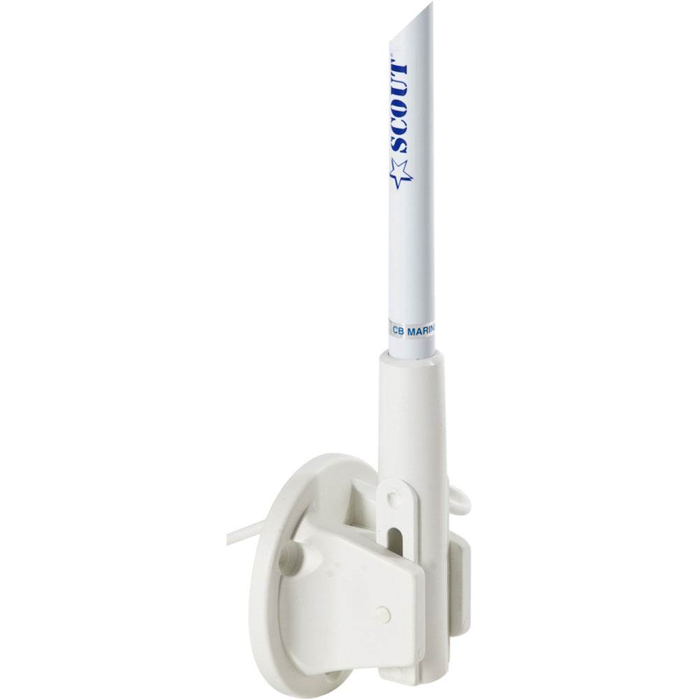 Suncoast Marine and Auto offers Scout 5' White VHF Antenna 3dB Lift Lay Mount w/5M RG-58 [PF AN NVHF00005]