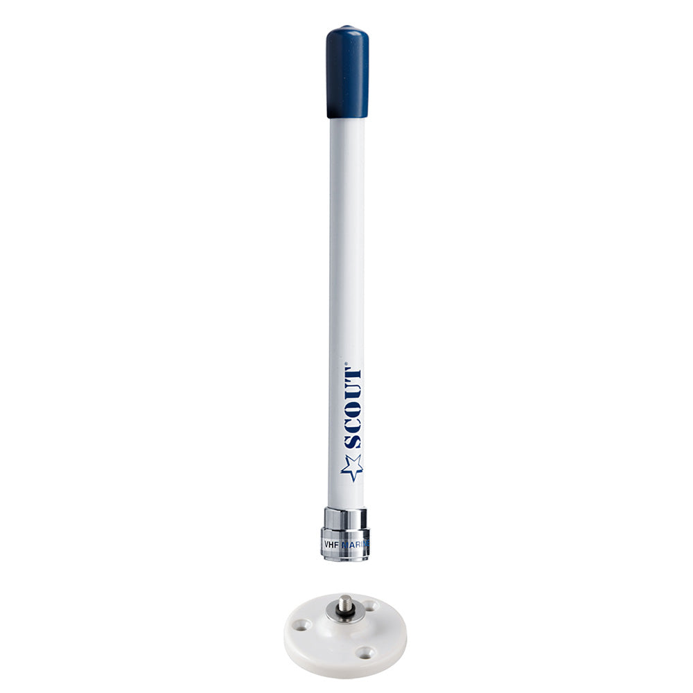 Suncoast Marine and Auto offers Scout 9" Stubby White VHF Antenna w/Quick Mount Includes 5M RG-58, Mount Integrated Connector KS-10 [PF AN NVHF00025]