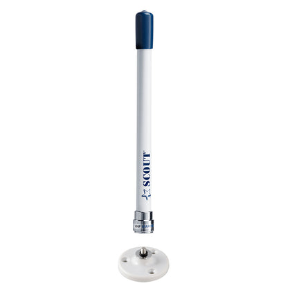 Suncoast Marine and Auto offers Scout 9" Stubby White VHF Antenna w/Quick Mount Includes 5M RG-58, Mount Integrated Connector KS-10 [PF AN NVHF00025]
