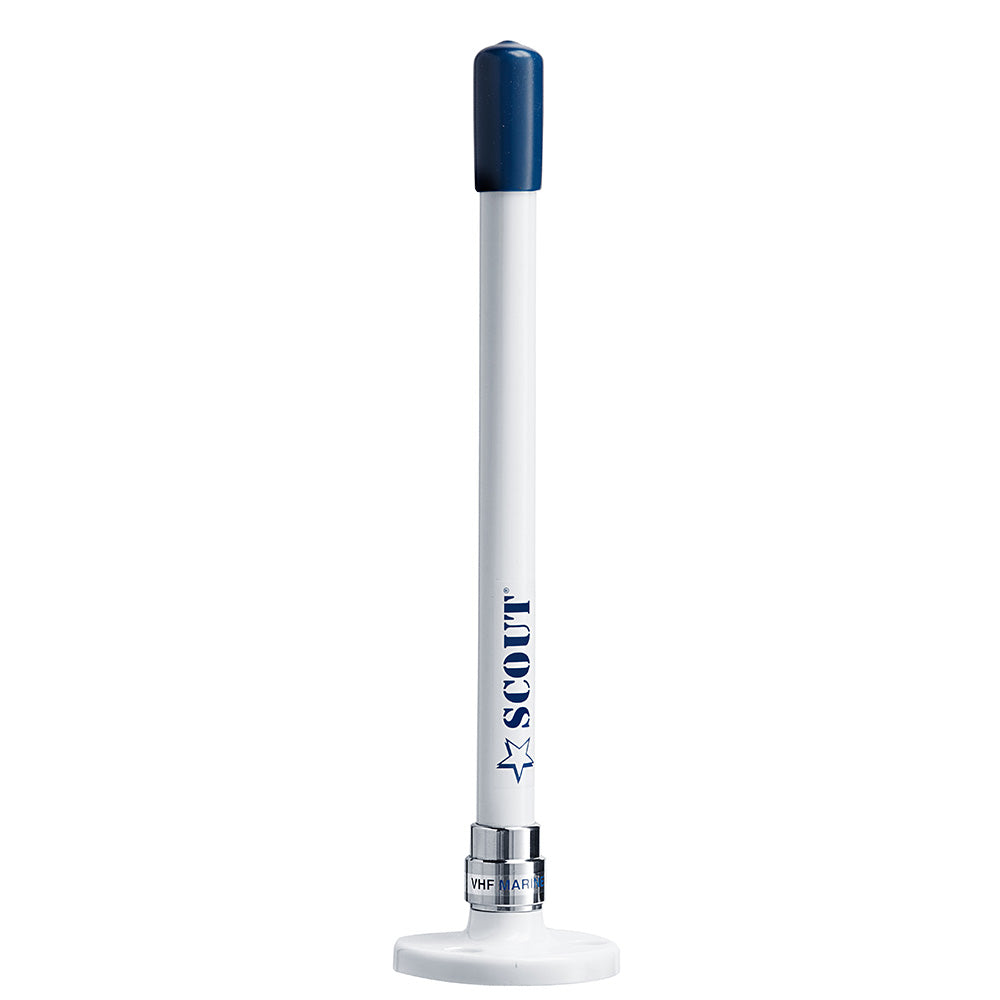 Suncoast Marine and Auto offers Scout 9" Stubby White VHF Antenna w/Quick Mount Includes 5M RG-58, Mount Integrated Connector KS-10 [PF AN NVHF00025]