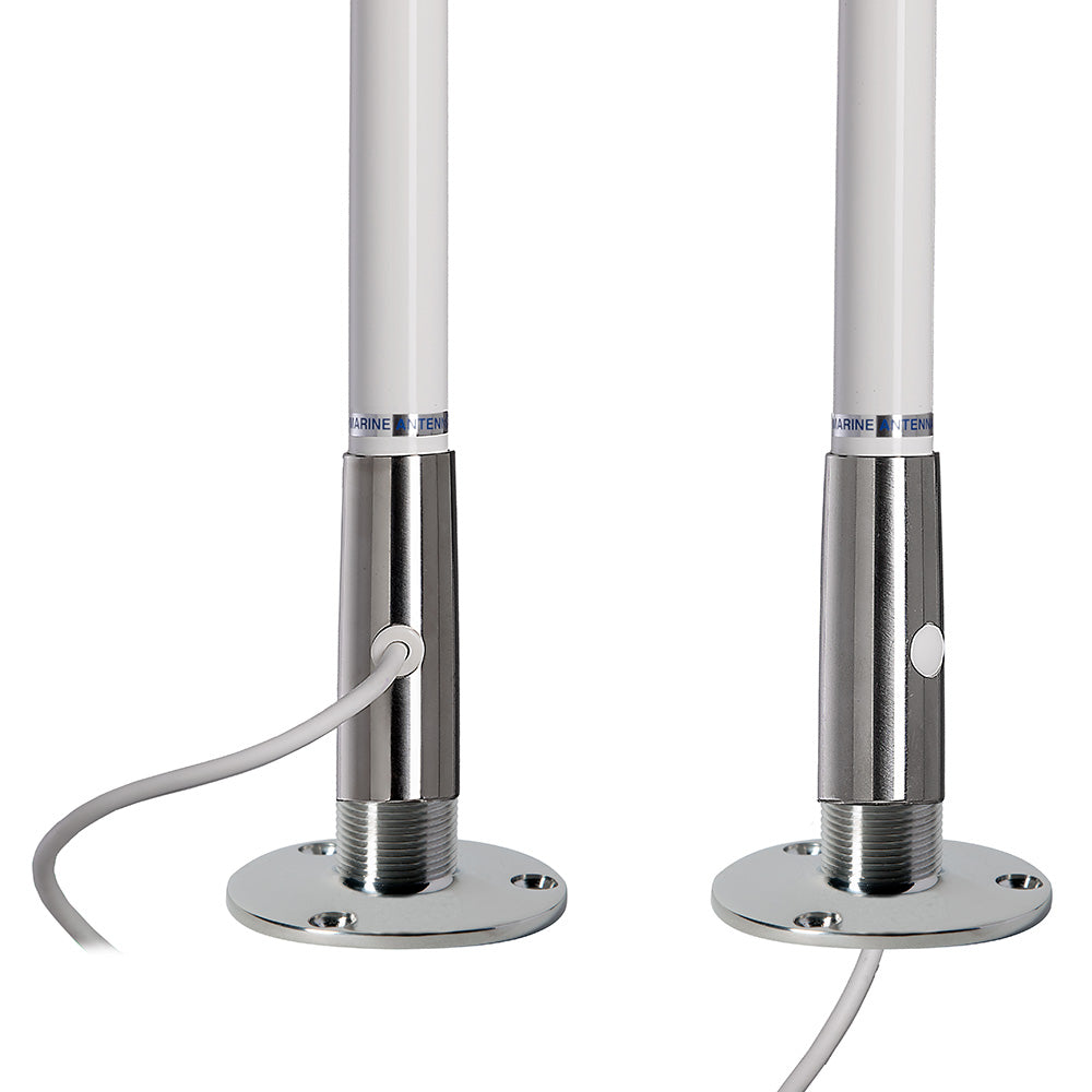 Suncoast Marine and Auto offers Scout 4' White VHF Antenna 3dB Stainless Steel Ferule w/5M RG-58 Includes PL-259 [PF AN NVHF00044T]