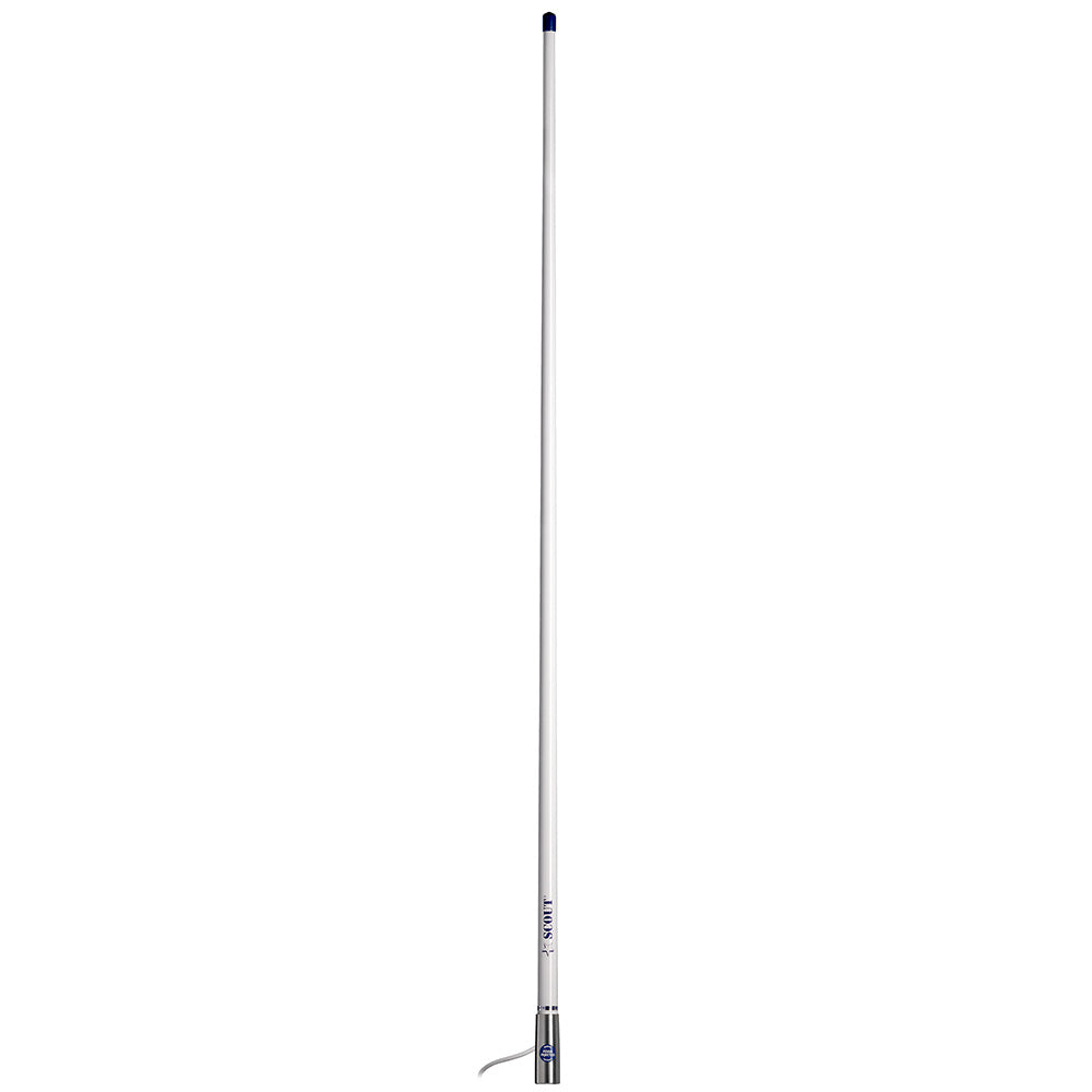 Suncoast Marine and Auto offers Scout 4' White VHF Antenna 3dB Stainless Steel Ferule w/5M RG-58 Includes PL-259 [PF AN NVHF00044T]