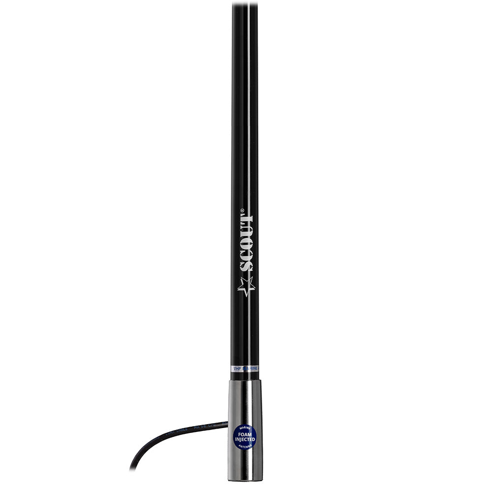 Suncoast Marine and Auto offers Scout 4' Black VHF Antenna 3dB Stainless Steel Ferule w/5M RG-58 Includes PL-259 [PF AN NVHF00045T]