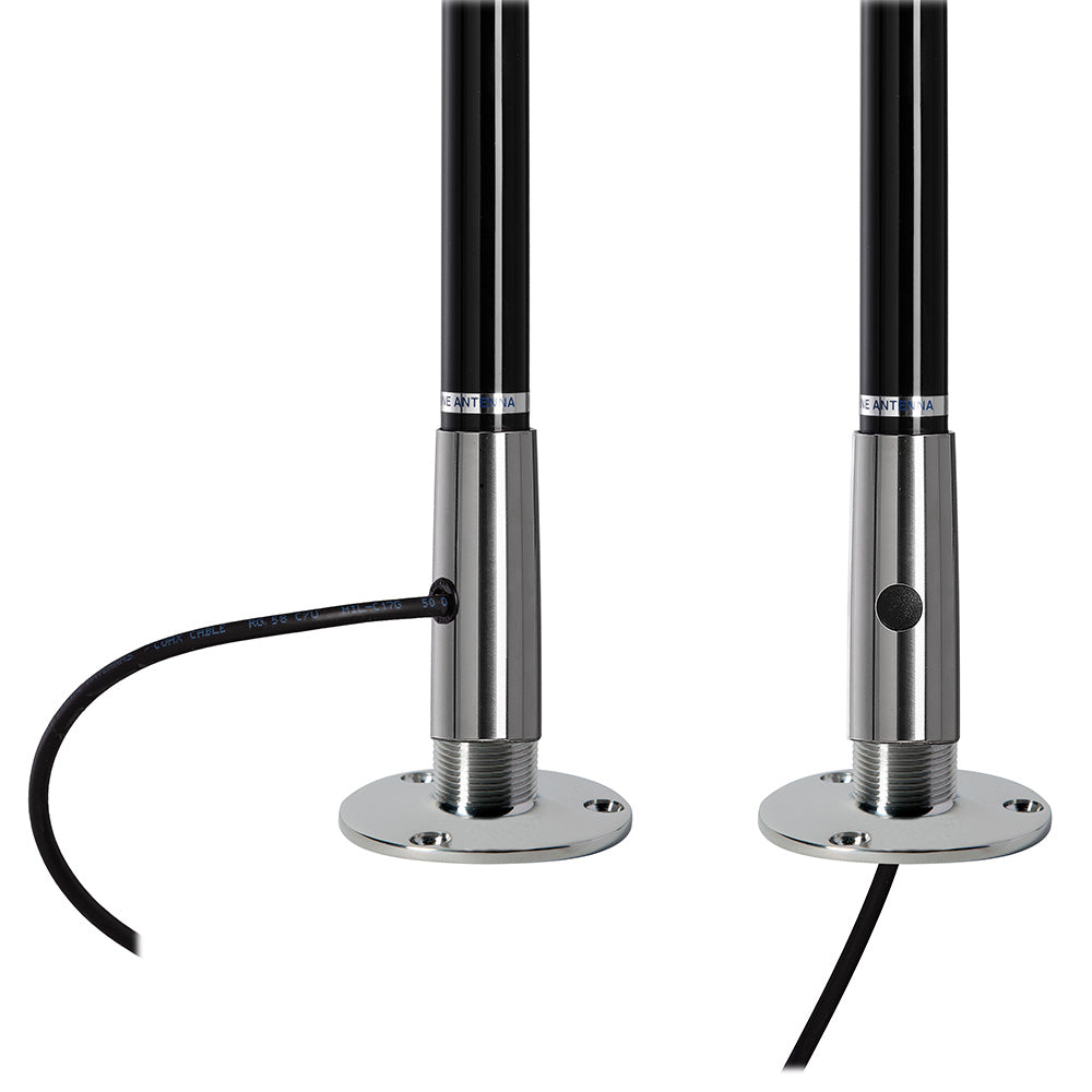 Suncoast Marine and Auto offers Scout 4' Black VHF Antenna 3dB Stainless Steel Ferule w/5M RG-58 Includes PL-259 [PF AN NVHF00045T]
