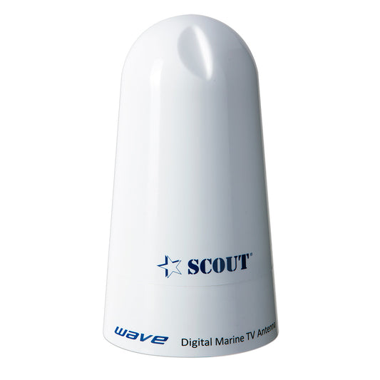 Suncoast Marine and Auto offers Scout Wave 4" White TV Antenna Omnidirectional 25dB Gain w/10M, 75 ohms, Cable [PF AN NTV002]