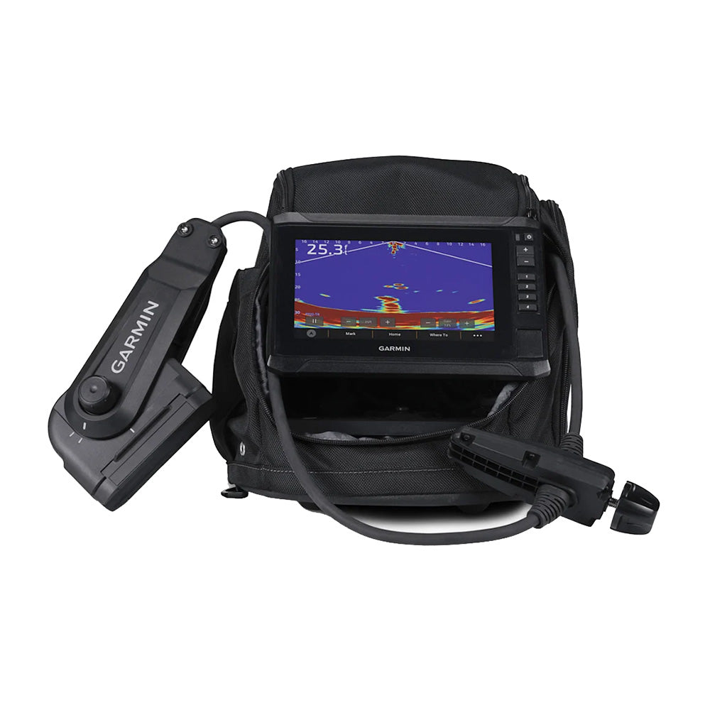 Suncoast Marine Supply offers Garmin Panoptix PS22-IF Ice Fishing Bundle w/ECHOMAP UHD2 73sv, Panoptix PS22-IF Transducer Pole-Free Transducer Rotation System (010-02684-30)