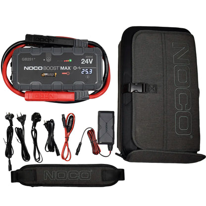 Suncoast Marine and Auto offers NOCO Boost Max 3000 Amp 24V UltraSafe Portable Lithium Jump Starter Kit GB251+