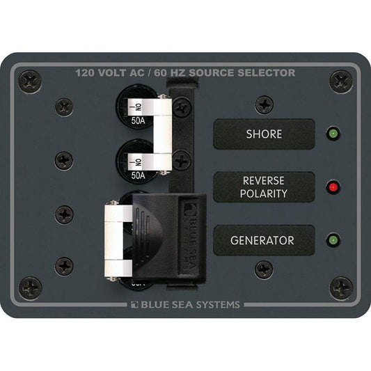 Blue Sea 8061 AC Toggle Source Selector 120V AC - 50AMP [8061] - Suncoast Marine & Auto Supply 