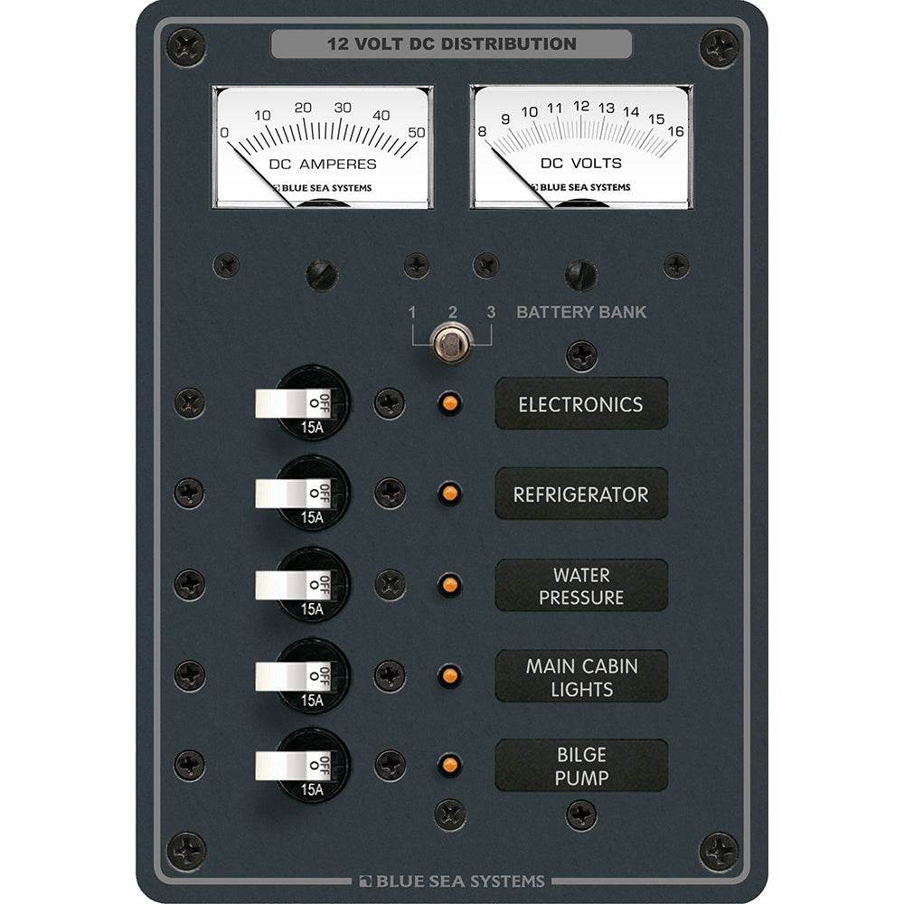 Blue Sea 8081 DC 5 Position Toggle Branch Circuit Breaker Panel - White Switches [8081] - Suncoast Marine & Auto Supply 