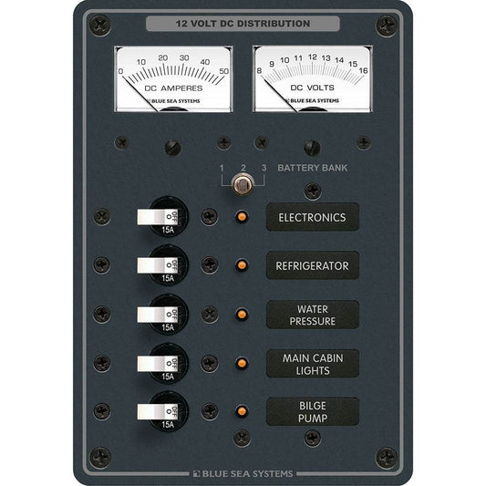 Blue Sea 8081 DC 5 Position Toggle Branch Circuit Breaker Panel - White Switches [8081] - Suncoast Marine & Auto Supply 