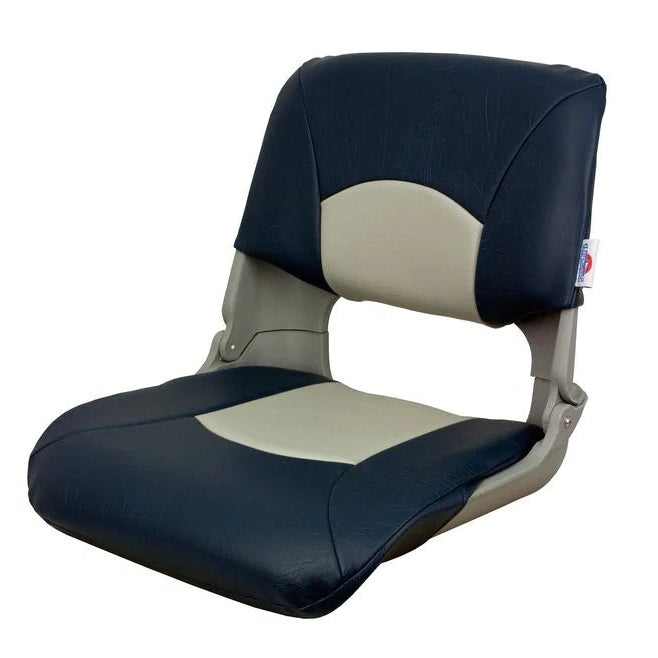 SPRINGFIELD Skipper Folding Seat, Blue And Gray Upholstery With Gray Shell Model # 17072901 Mfg # 1061019